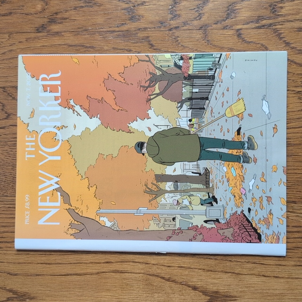 The New Yorker Magazine Nov. 7, 2022 "Fall Sweep" By Adrian Tomine